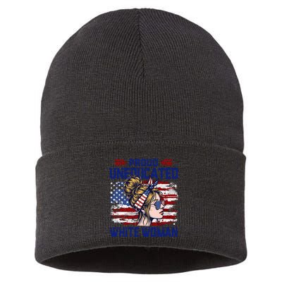 Proud Uneducated White Woman Sustainable Knit Beanie
