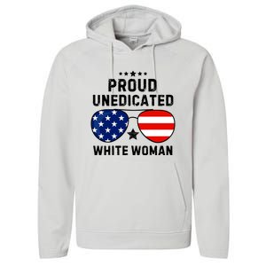 Proud Uneducated White Woman Performance Fleece Hoodie