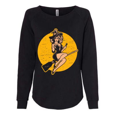 Pin Up Witch Halloween Pinup Girl Halloween Womens California Wash Sweatshirt