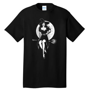 Pin Up Witch Halloween Pinup Halloween Tall T-Shirt