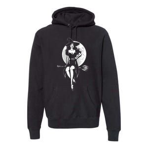 Pin Up Witch Halloween Pinup Halloween Premium Hoodie