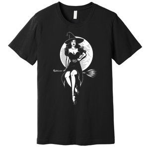 Pin Up Witch Halloween Pinup Halloween Premium T-Shirt