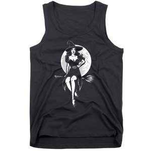 Pin Up Witch Halloween Pinup Halloween Tank Top