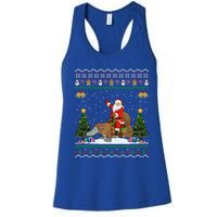 Platypus Ugly Xmas Gift Santa Riding Platypus Christmas Meaningful Gift Women's Racerback Tank