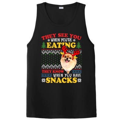 Pomeranian Ugly Xmas Funny Gift They See You're Eating Funny Gift PosiCharge Competitor Tank