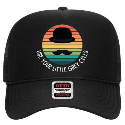 Poirot Use Your Little Grey Cells High Crown Mesh Back Trucker Hat