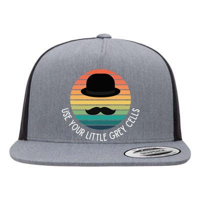 Poirot Use Your Little Grey Cells Flat Bill Trucker Hat