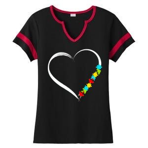 Puzzle Of Love Autism Awareness  Ladies Halftime Notch Neck Tee