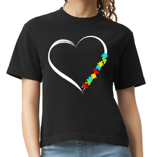 Puzzle Of Love Autism Awareness  Comfort Colors Boxy T-Shirt