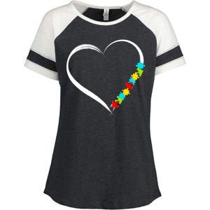 Puzzle Of Love Autism Awareness  Enza Ladies Jersey Colorblock Tee