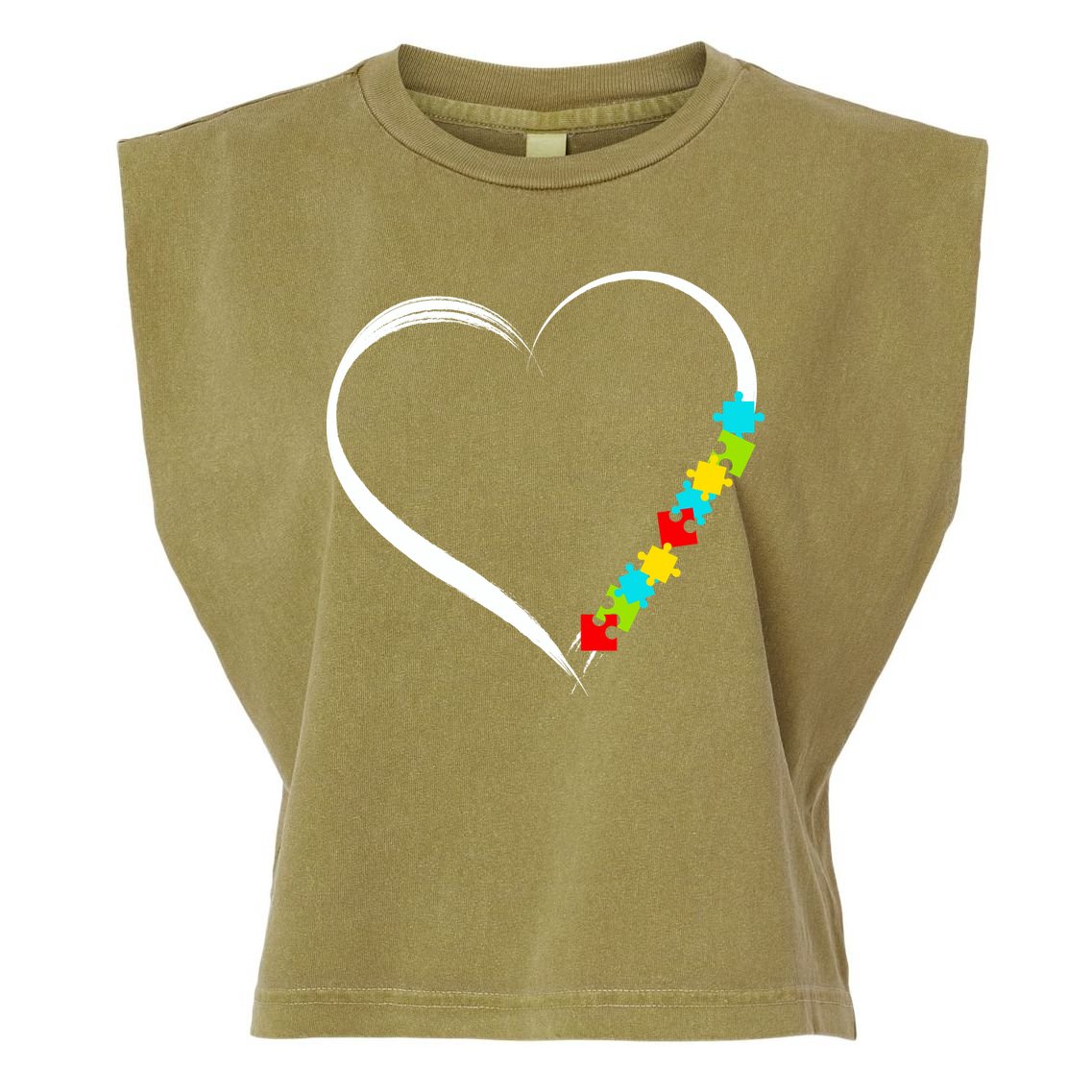 Puzzle Of Love Autism Awareness  Garment-Dyed Women's Muscle Tee