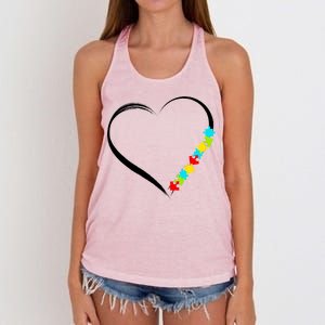 Puzzle Of Love Autism Awareness  Women's Knotted Racerback Tank