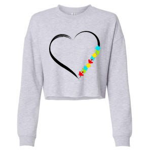 Puzzle Of Love Autism Awareness  Cropped Pullover Crew