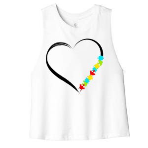 Puzzle Of Love Autism Awareness  Women's Racerback Cropped Tank