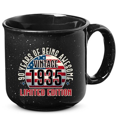 Patriotic Vintage 1935 Limited Edition 90 Years Of Being Awesome 15oz Campfire Ceramic Mug