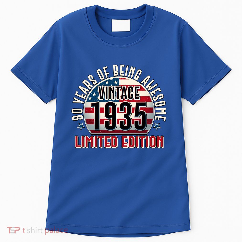 Patriotic Vintage 1935 Limited Edition 90 Years Of Being Awesome Tall T-Shirt