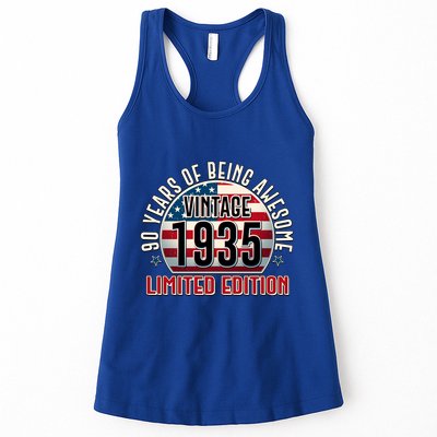 Patriotic Vintage 1935 Limited Edition 90 Years Of Being Awesome Womens Tank Top