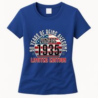 Patriotic Vintage 1935 Limited Edition 90 Years Of Being Awesome Womens T-Shirt
