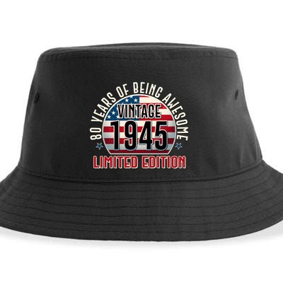 Patriotic Vintage 1945 Limited Edition 80 Years Of Being Awesome Sustainable Bucket Hat