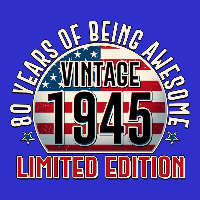 Patriotic Vintage 1945 Limited Edition 80 Years Of Being Awesome Kids T-Shirt
