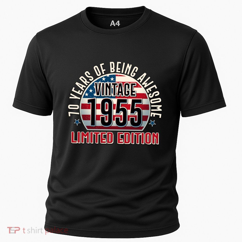 Patriotic Vintage 1955 Limited Edition 70 Years Of Being Awesome Performance Shirt
