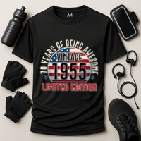 Patriotic Vintage 1955 Limited Edition 70 Years Of Being Awesome Performance Shirt