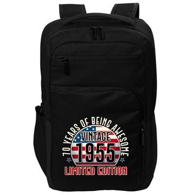 Patriotic Vintage 1955 Limited Edition 70 Years Of Being Awesome Impact Tech Backpack
