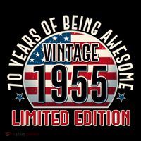 Patriotic Vintage 1955 Limited Edition 70 Years Of Being Awesome Backpack