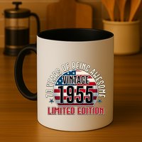 Patriotic Vintage 1955 Limited Edition 70 Years Of Being Awesome Mug