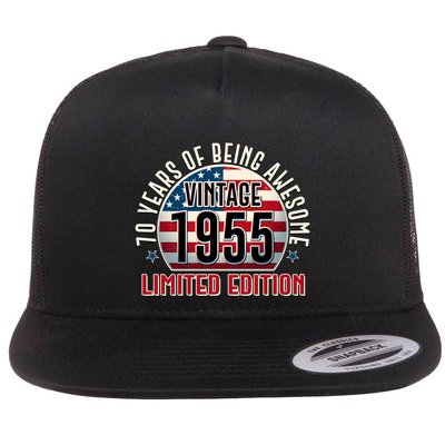 Patriotic Vintage 1955 Limited Edition 70 Years Of Being Awesome Flatbill Hat
