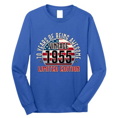 Patriotic Vintage 1955 Limited Edition 70 Years Of Being Awesome Long Sleeve Shirt