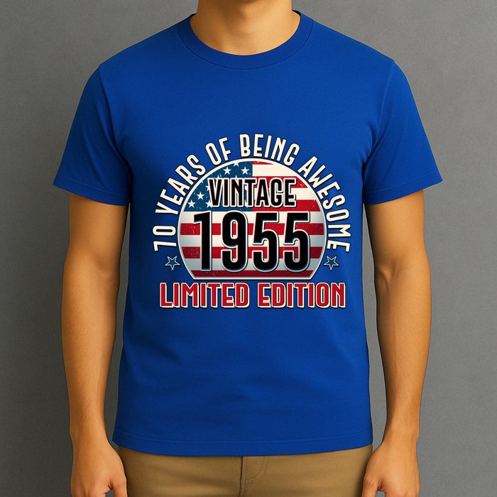 Patriotic Vintage 1955 Limited Edition 70 Years Of Being Awesome T-Shirt