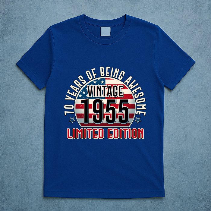 Patriotic Vintage 1955 Limited Edition 70 Years Of Being Awesome T-Shirt