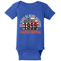 Patriotic Vintage 1955 Limited Edition 70 Years Of Being Awesome Baby Bodysuit