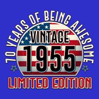 Patriotic Vintage 1955 Limited Edition 70 Years Of Being Awesome Baby Bodysuit