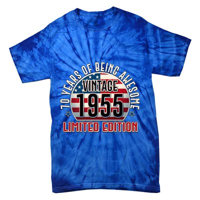 Patriotic Vintage 1955 Limited Edition 70 Years Of Being Awesome Tie-Dye T-Shirt