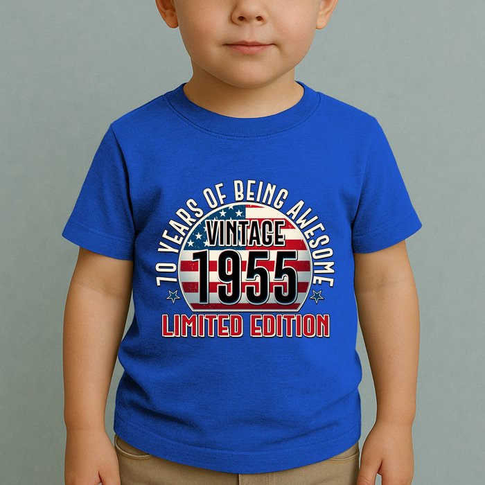 Patriotic Vintage 1955 Limited Edition 70 Years Of Being Awesome Toddler T-Shirt