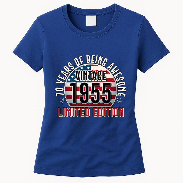 Patriotic Vintage 1955 Limited Edition 70 Years Of Being Awesome Womens T-Shirt