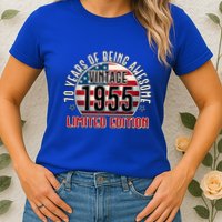 Patriotic Vintage 1955 Limited Edition 70 Years Of Being Awesome Womens T-Shirt