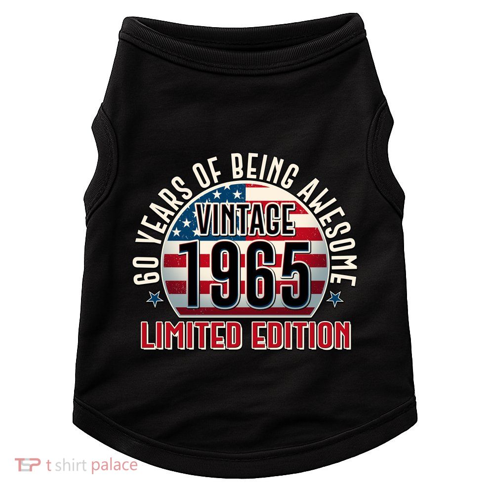 Patriotic Vintage 1965 Limited Edition 60 Years Of Being Awesome Doggie Tank