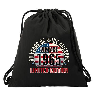 Patriotic Vintage 1965 Limited Edition 60 Years Of Being Awesome Drawstring Bag