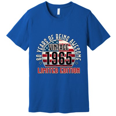 Patriotic Vintage 1965 Limited Edition 60 Years Of Being Awesome Premium T-Shirt