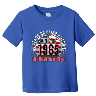 Patriotic Vintage 1965 Limited Edition 60 Years Of Being Awesome Toddler T-Shirt