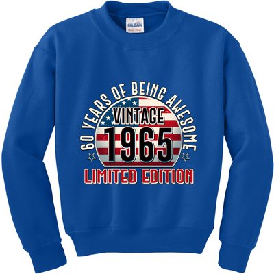 Patriotic Vintage 1965 Limited Edition 60 Years Of Being Awesome Kids Sweatshirt