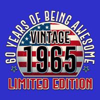 Patriotic Vintage 1965 Limited Edition 60 Years Of Being Awesome Kids T-Shirt