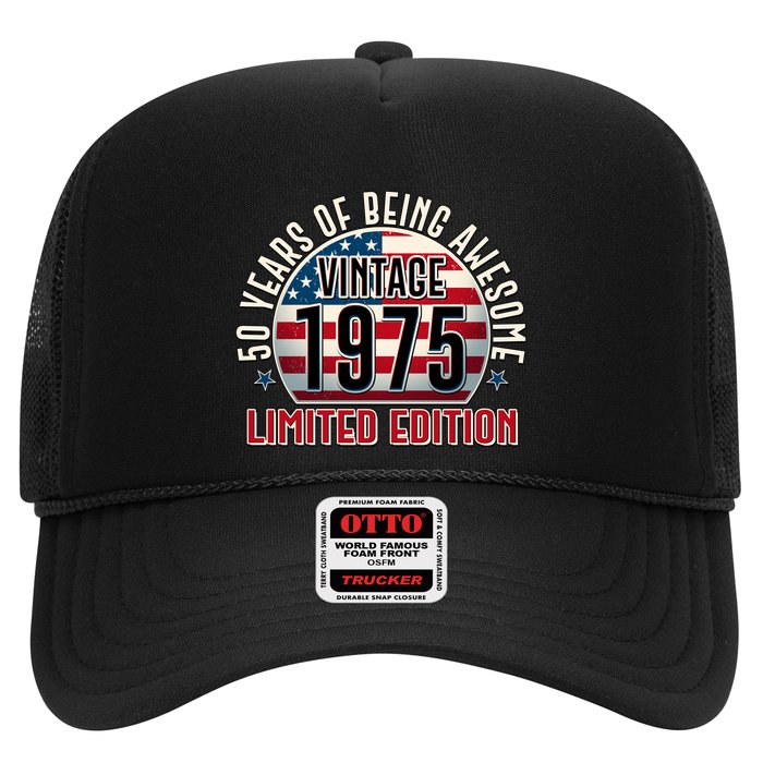 Patriotic Vintage 1975 Limited Edition 50 Years Of Being Awesome Trucker Hat
