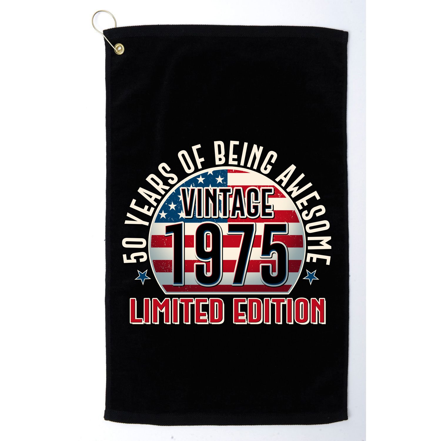 Patriotic Vintage 1975 Limited Edition 50 Years Of Being Awesome Golf Towel