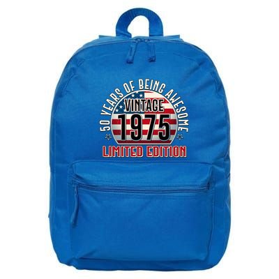 Patriotic Vintage 1975 Limited Edition 50 Years Of Being Awesome 16 in Basic Backpack