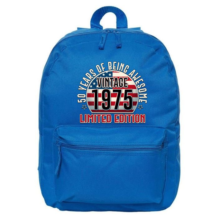 Patriotic Vintage 1975 Limited Edition 50 Years Of Being Awesome 16 in Basic Backpack