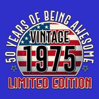 Patriotic Vintage 1975 Limited Edition 50 Years Of Being Awesome 16 in Basic Backpack